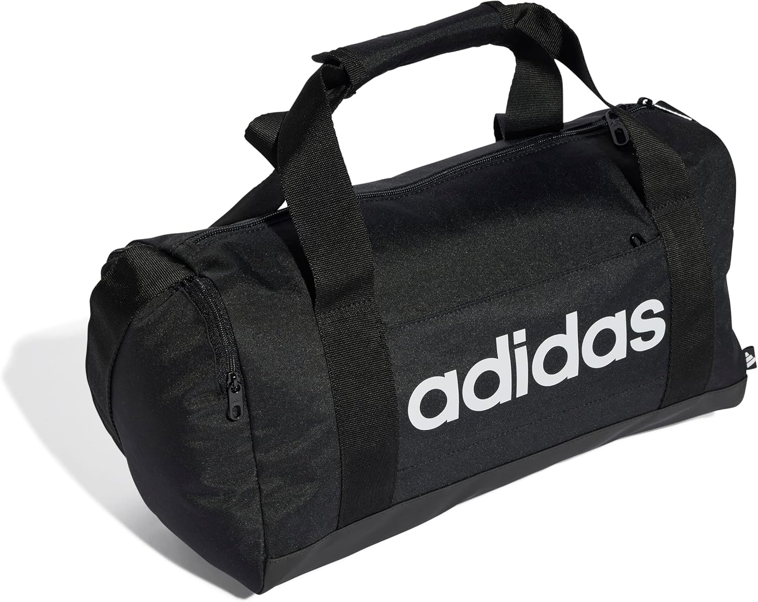 adidas Unisex Essentials Linear Duffel Bag, Black/Black/White, XS