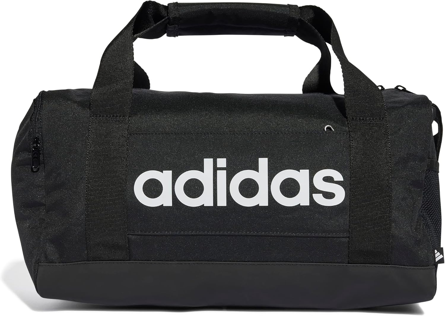 adidas Unisex Essentials Linear Duffel Bag, Black/Black/White, XS