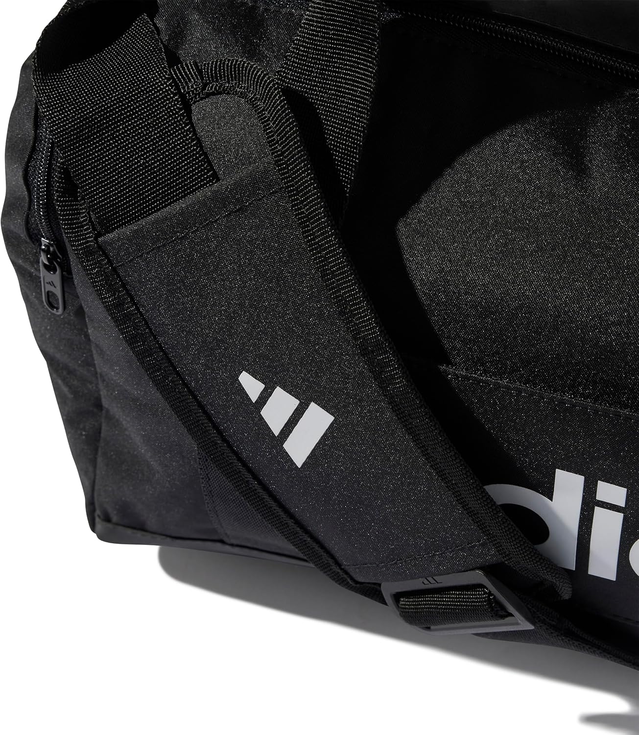 adidas Unisex Essentials Linear Duffel Bag, Black/Black/White, XS